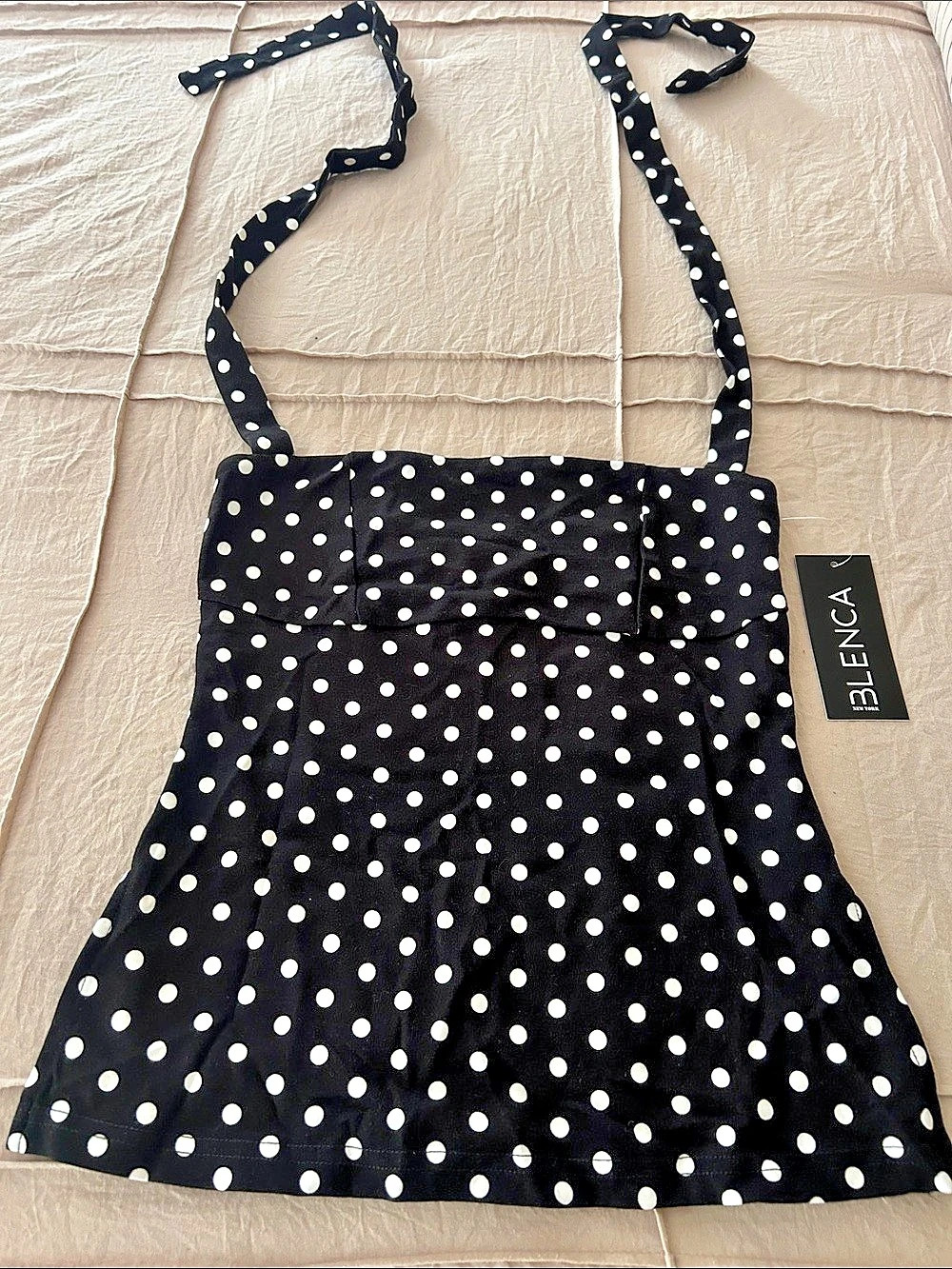BLENCA Polka Dot Cami Black & White Small